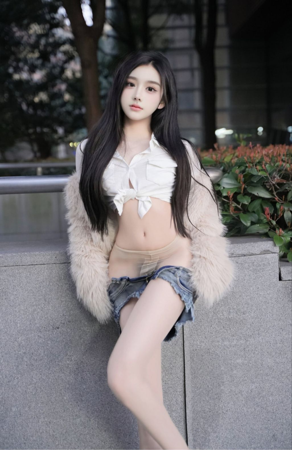 秀人模特龙雪儿--小短裤室内户外大胆露出私拍