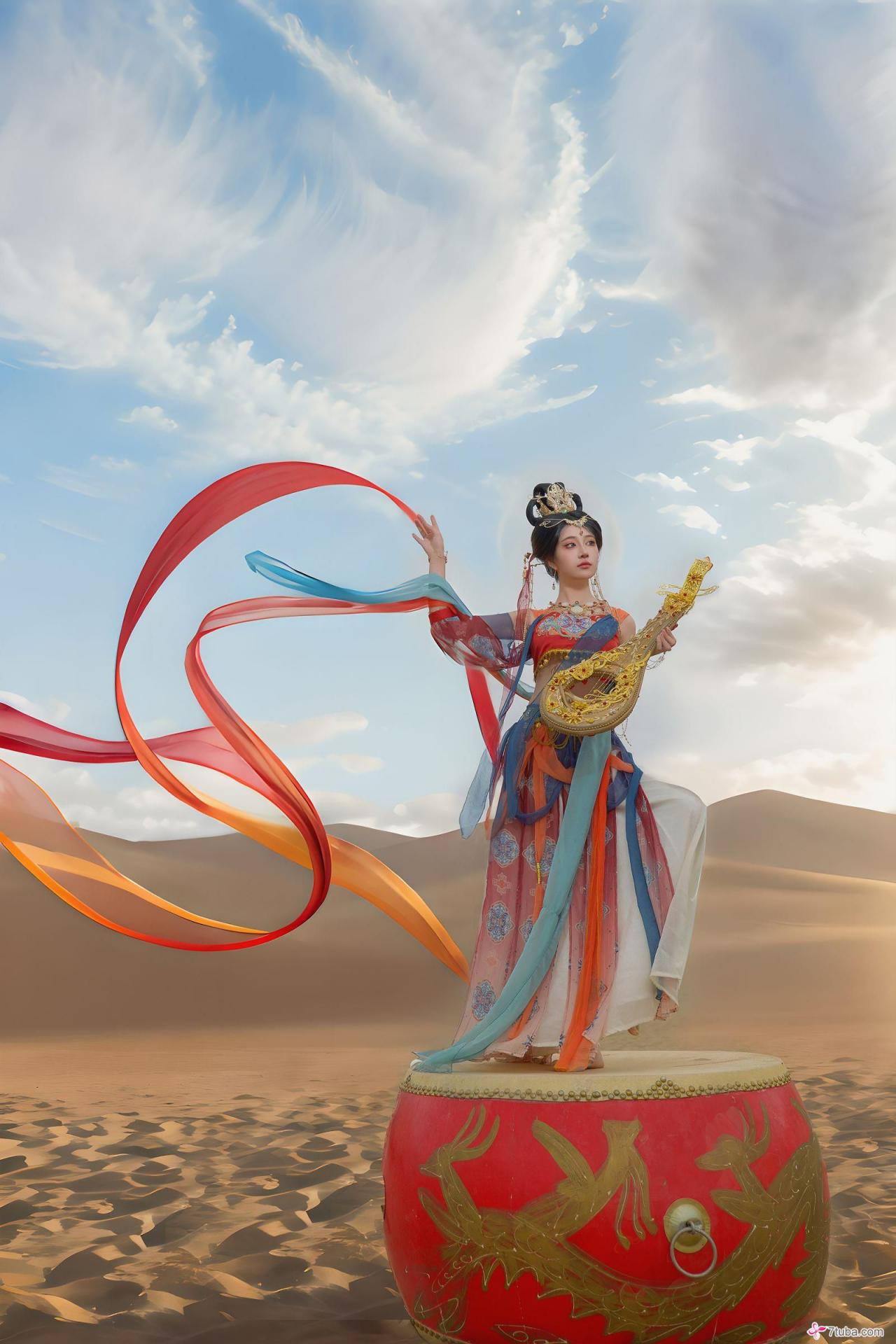 黄版敦煌飞天图