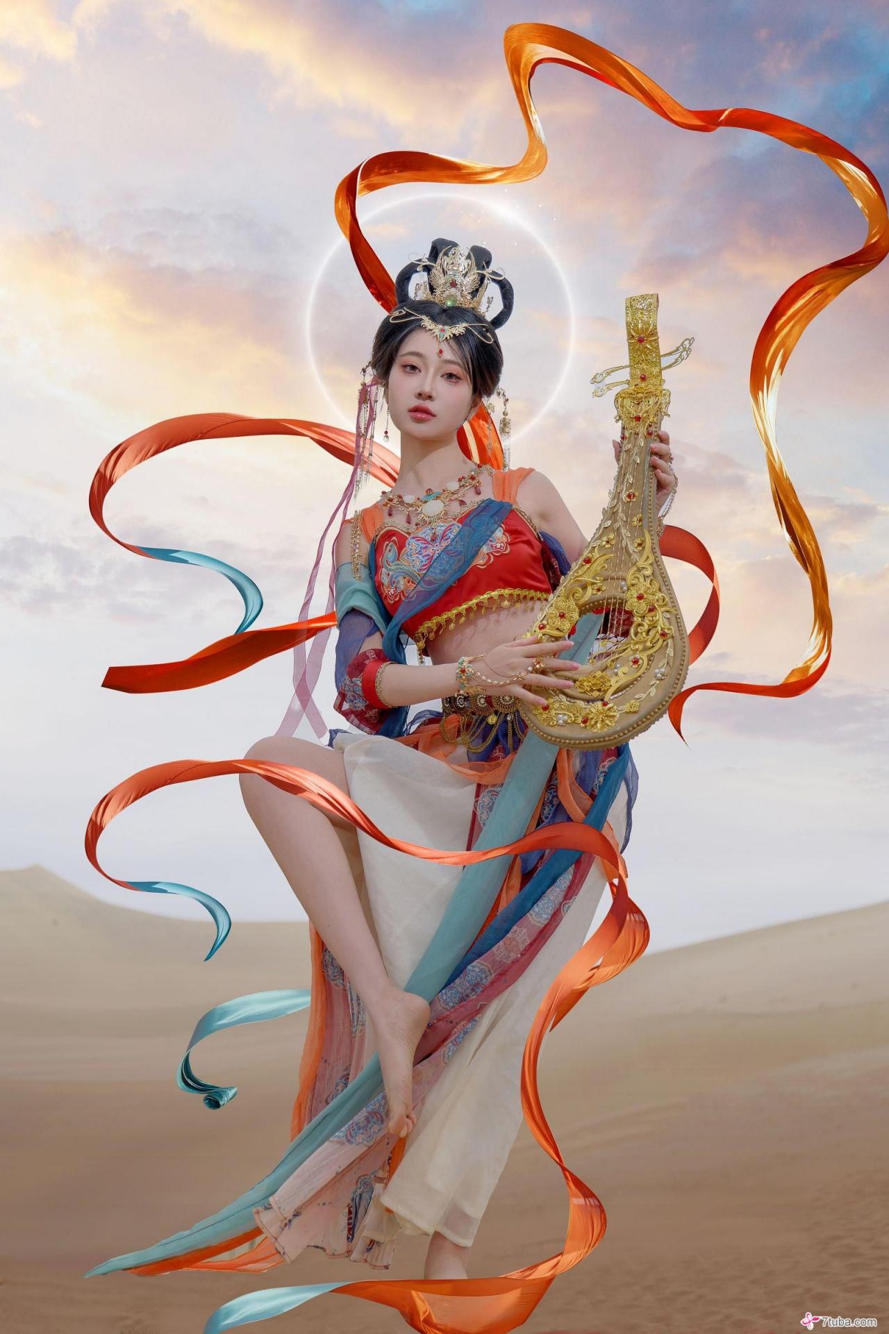 黄版敦煌飞天图