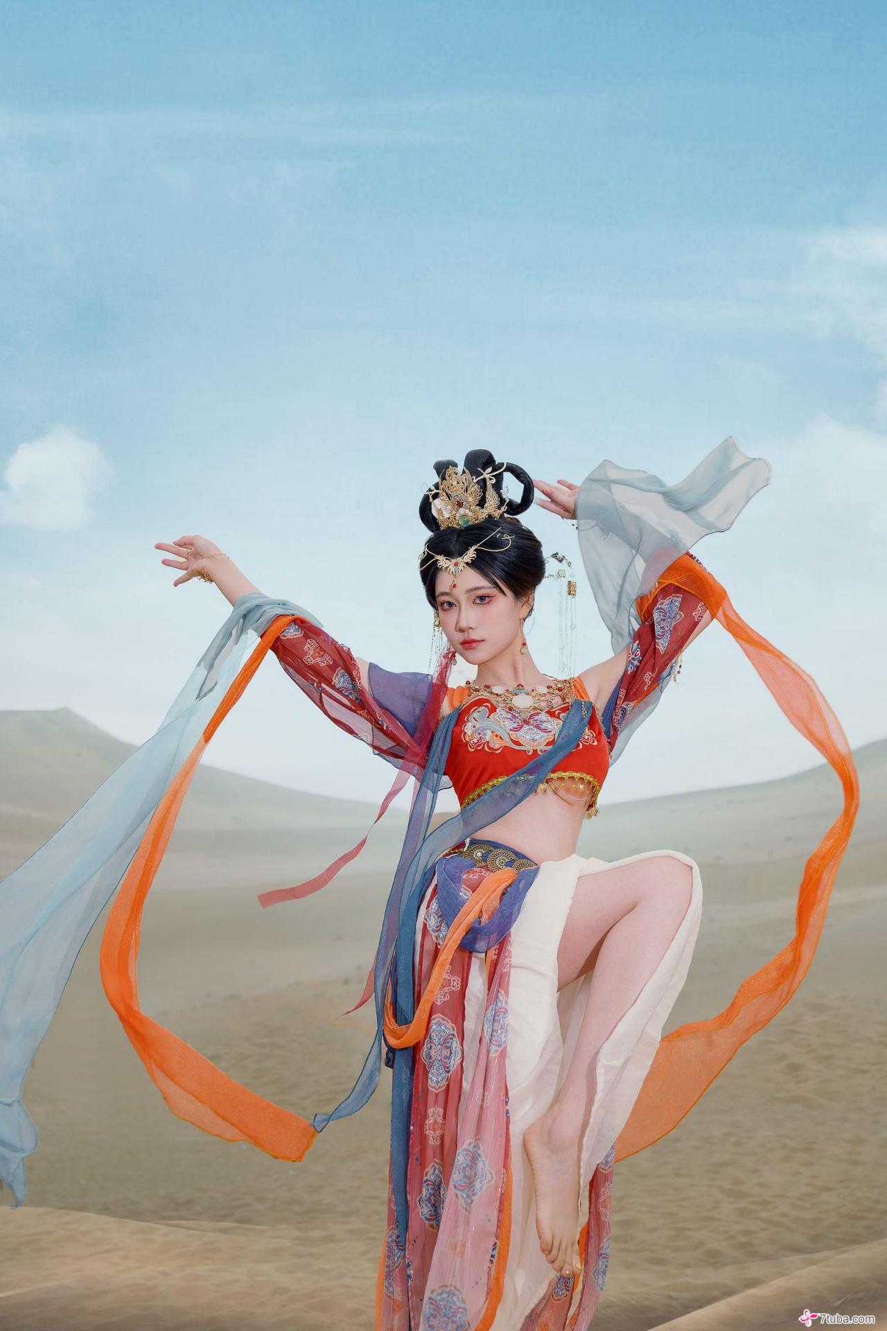 黄版敦煌飞天图