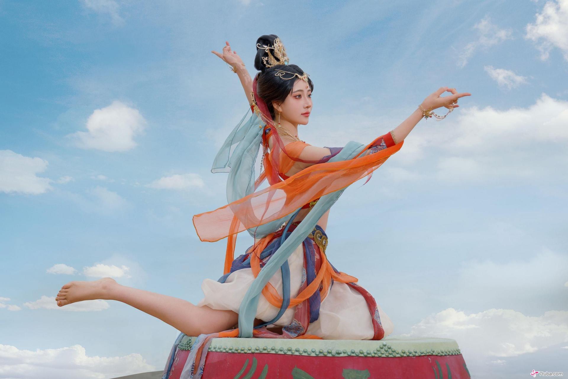 黄版敦煌飞天图