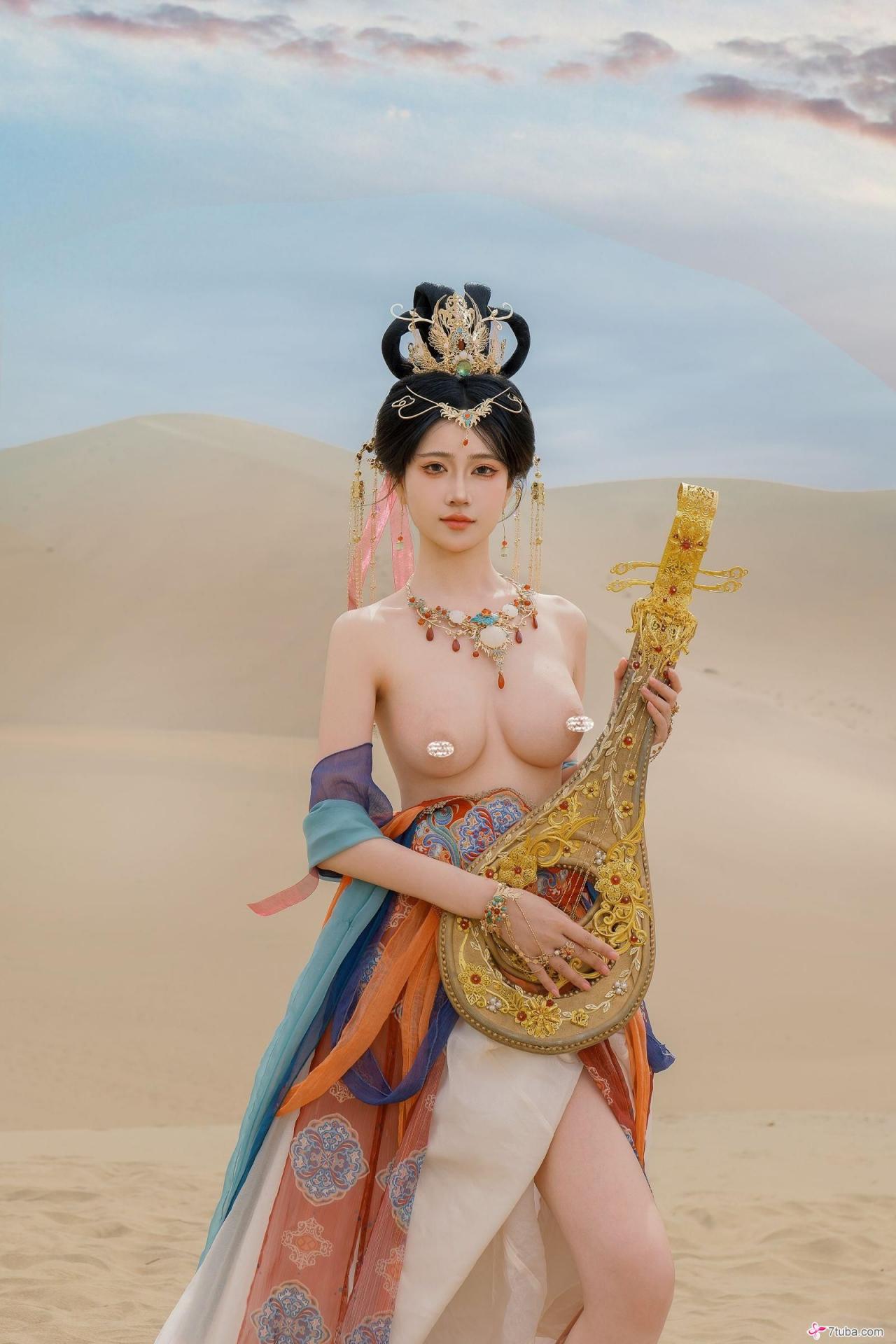 黄版敦煌飞天图