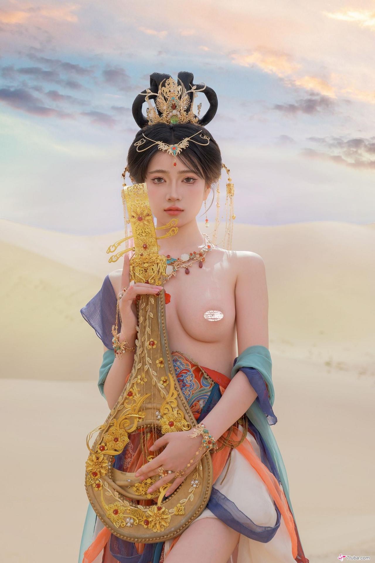 黄版敦煌飞天图